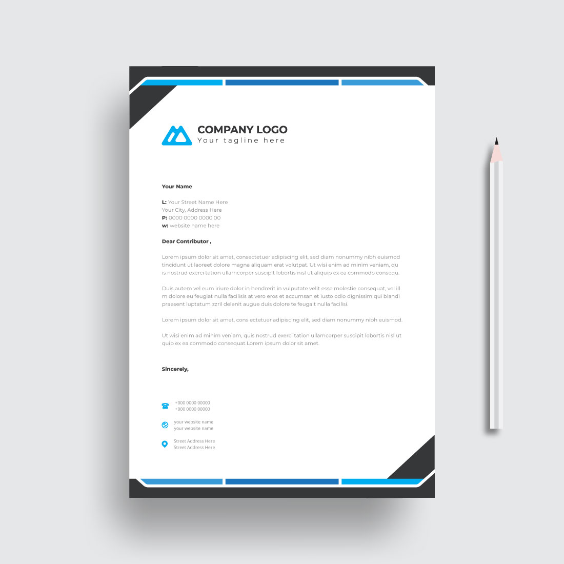 letterhead business corporate template design cover image.