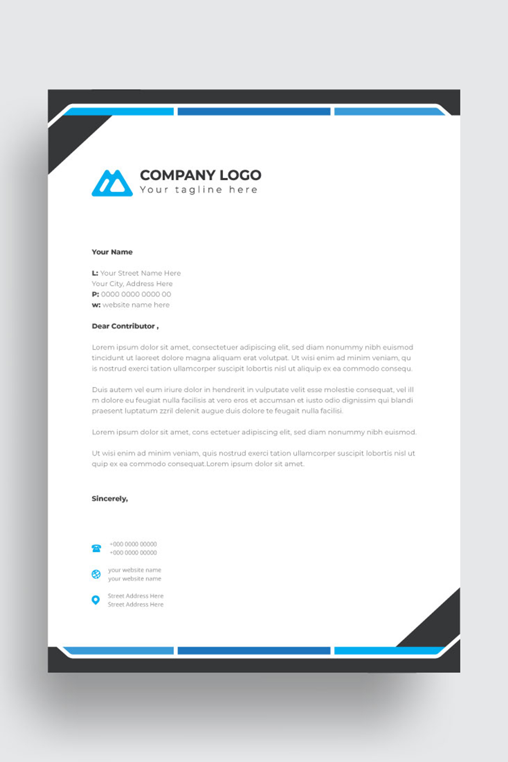 letterhead business corporate template design pinterest preview image.