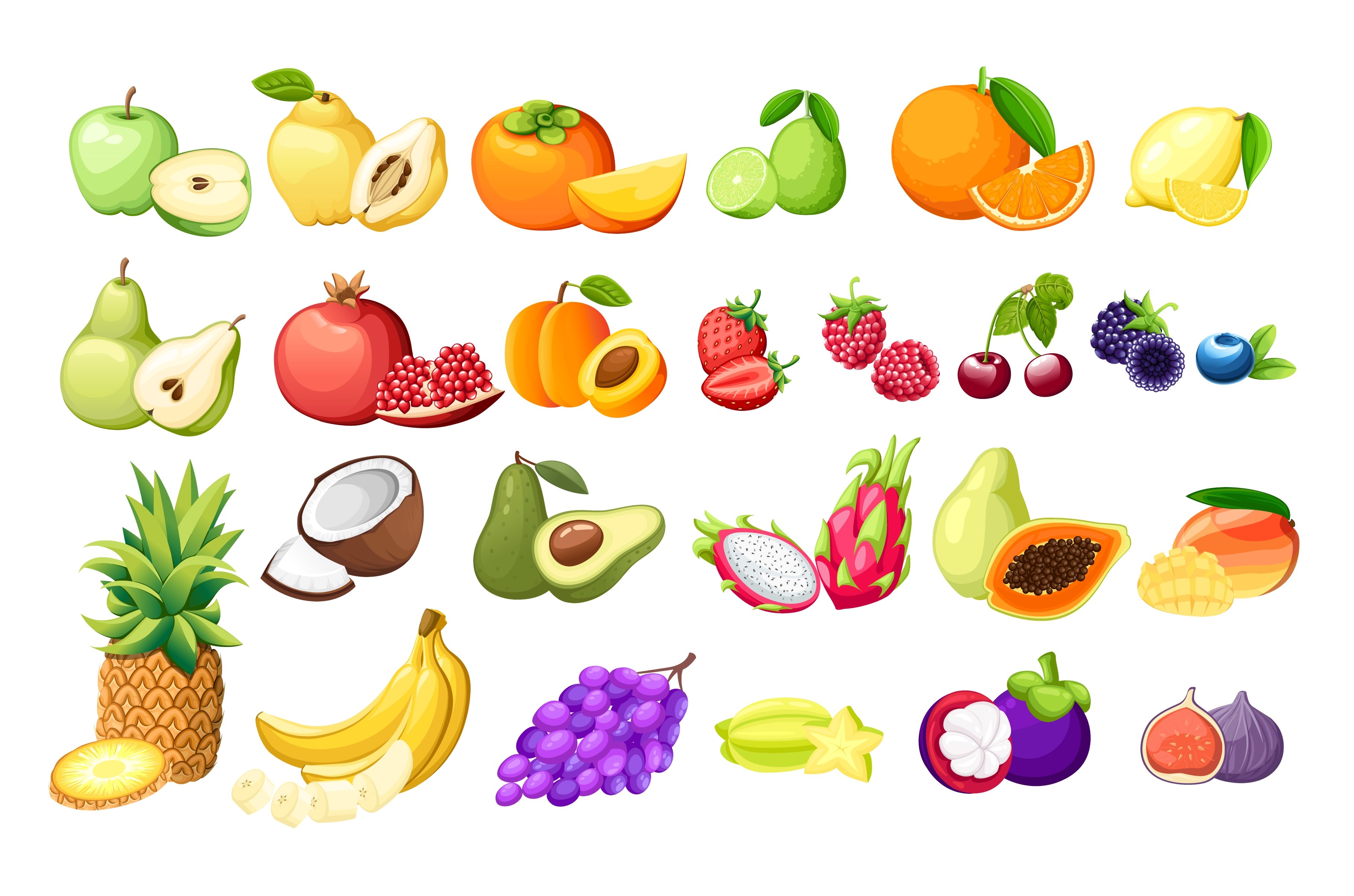 Big set of different fruits exotic cover image.