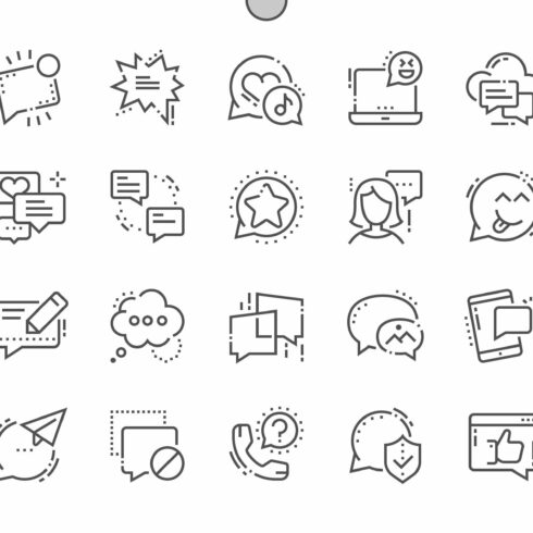 Messages Line Icons cover image.
