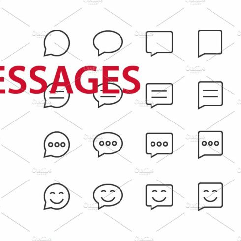 100 Messages UI icons cover image.