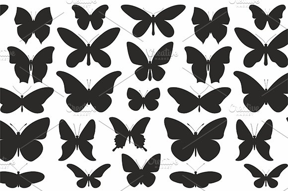 Butterflies set preview image.