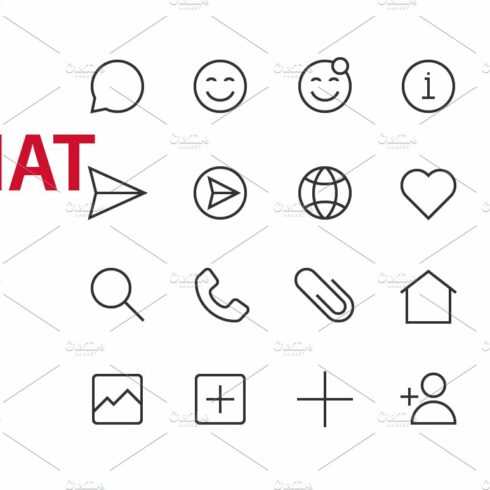 20 Chat UI icons cover image.