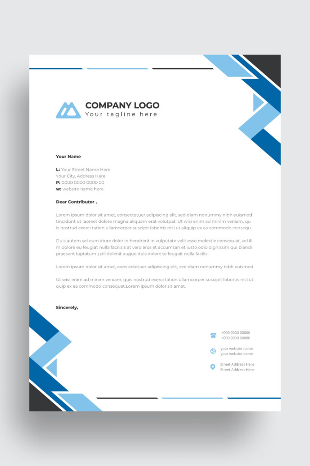 letterhead business corporate template design pinterest preview image.