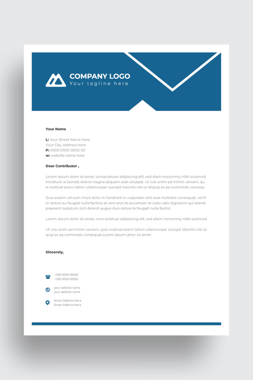 letterhead business corporate template design pinterest preview image.