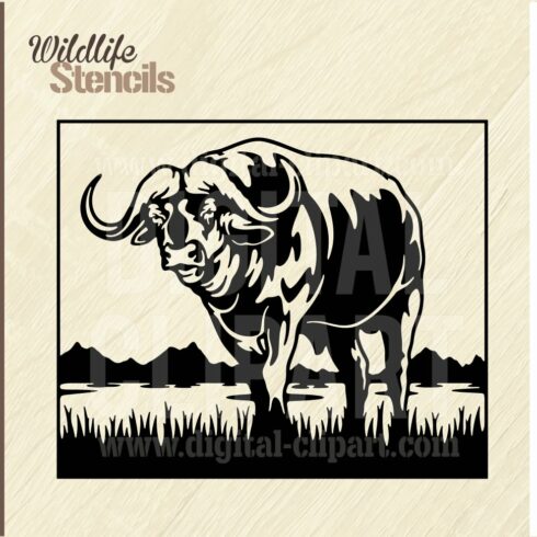 Buffalo - Wildlife Stencil Cut SVG cover image.