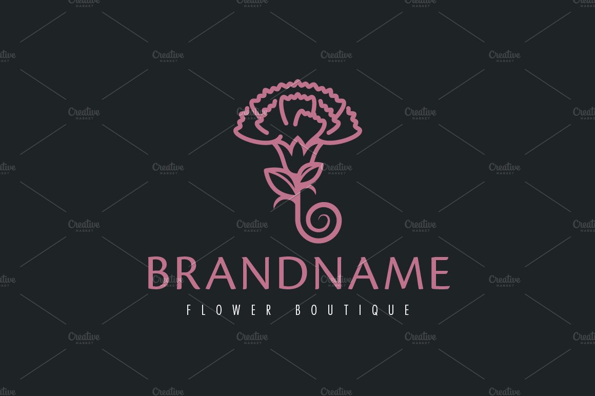 Carnation Flower Logo preview image.