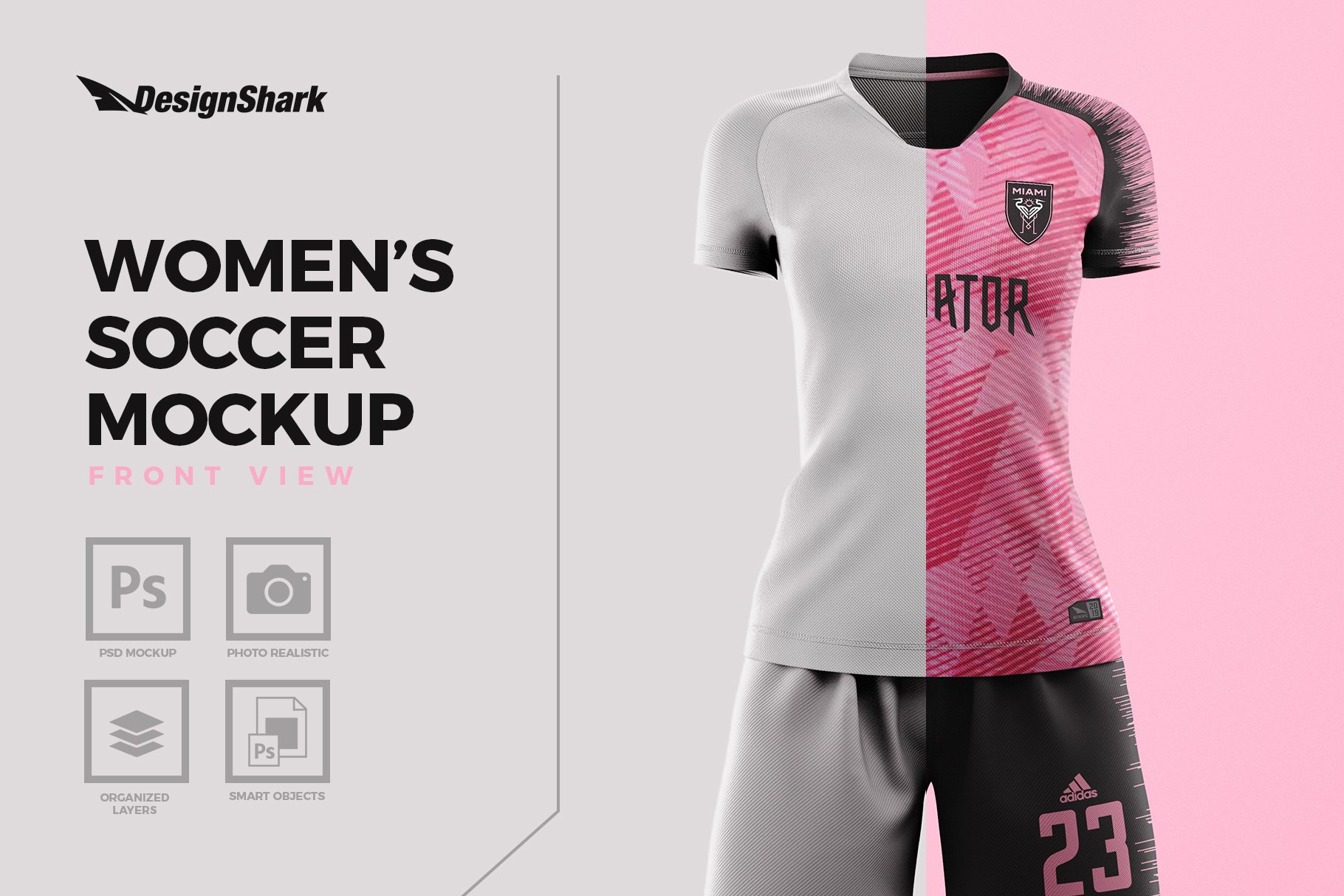 Women's Soccer Kit Mockup - Front cover image.