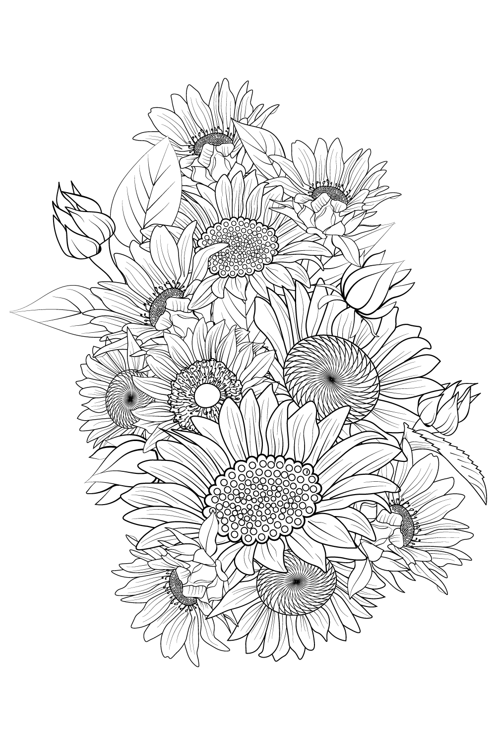 Buy Sunflowers Floral Outline Temporary Tattoo / Small Wildflower Cute  Tattoo / Sunflower Autumn Leaves Tattoo Online in India - Etsy