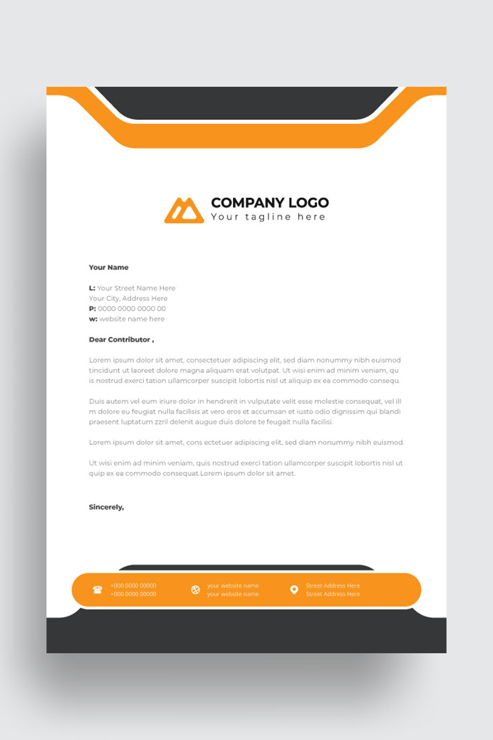 letterhead business corporate template design pinterest preview image.