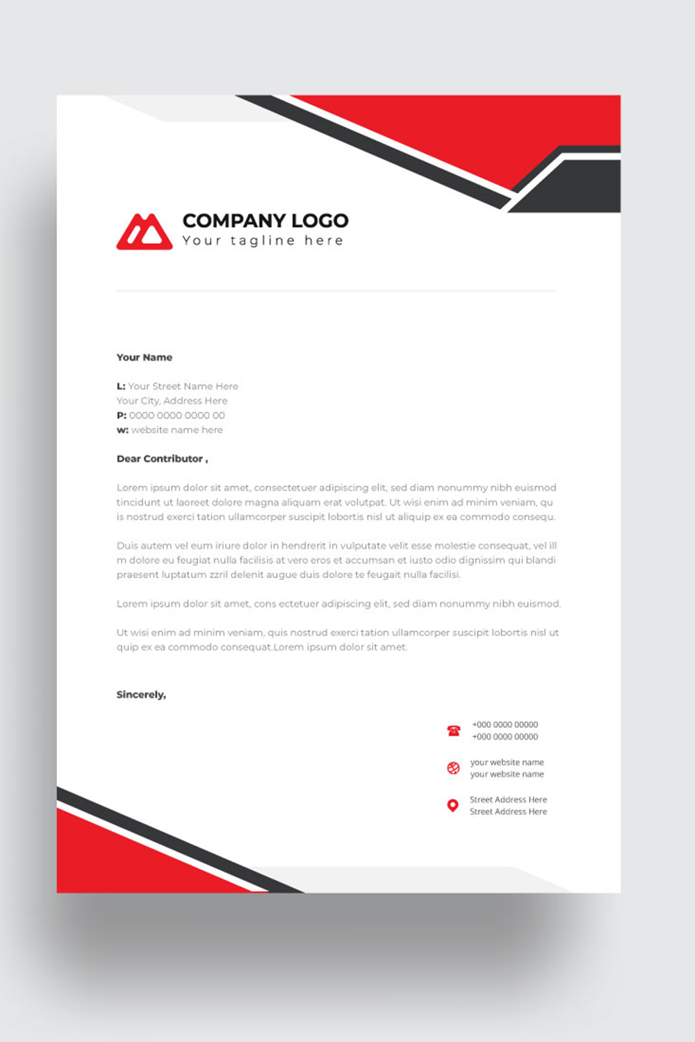 letterhead business corporate template design pinterest preview image.