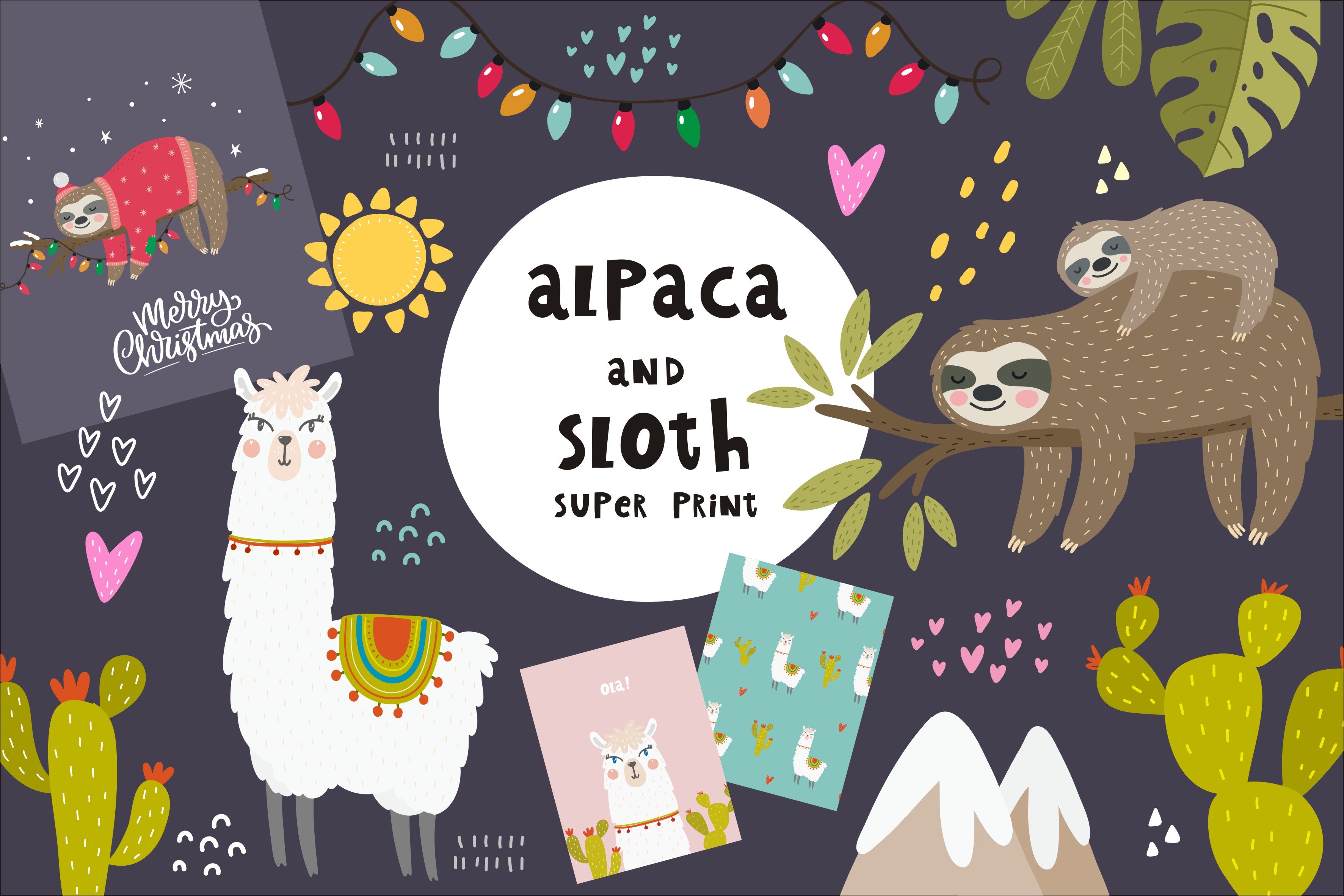 Alpaca and Sloth. Christmas Sloth cover image.