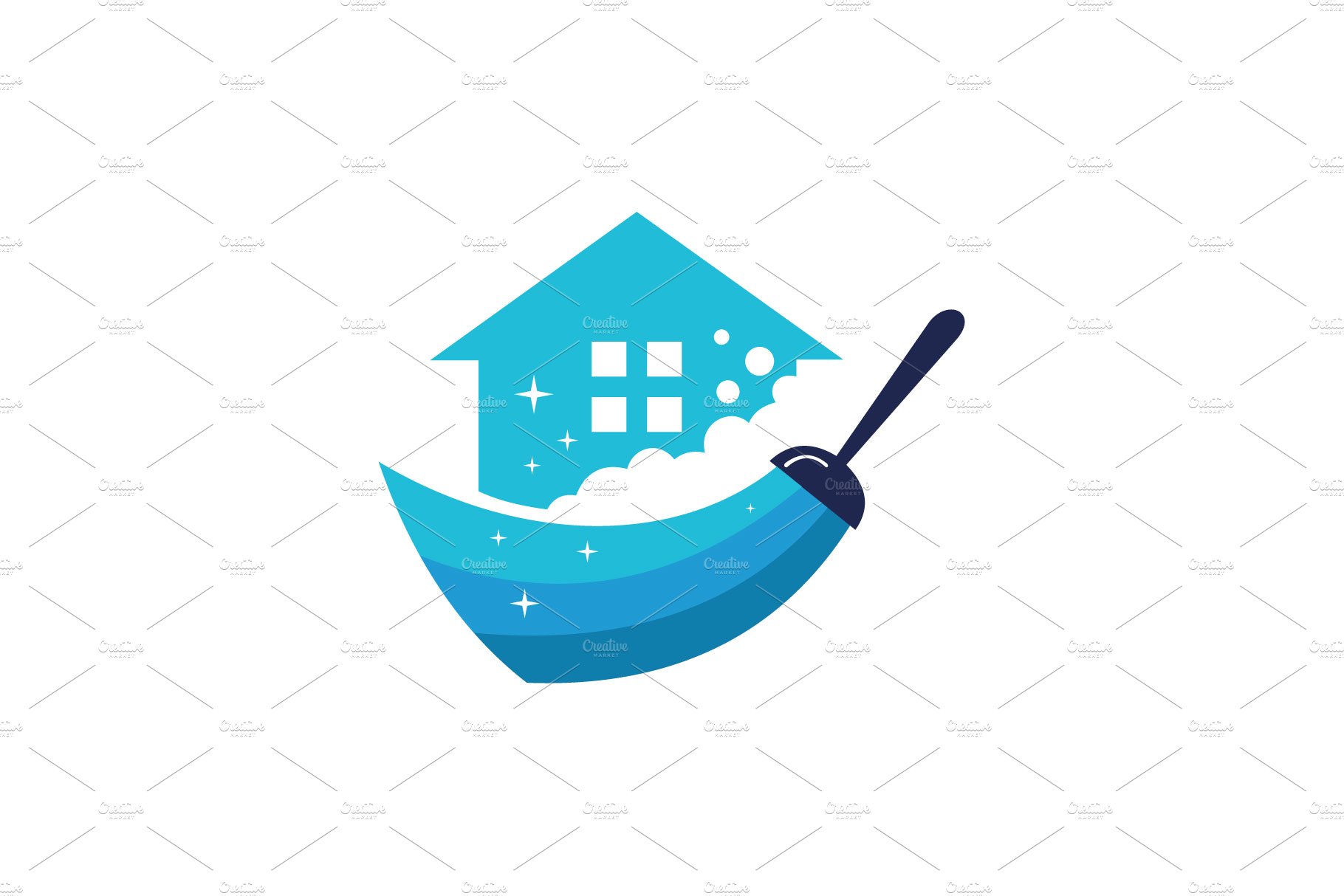 home clean logo vector design cover image.