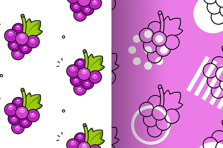 Grapes seamless pattern cover image.