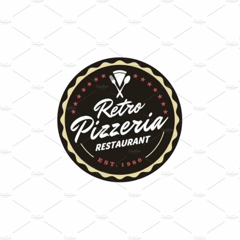 Pizza Pizzeria Vintage Retro Logo cover image.