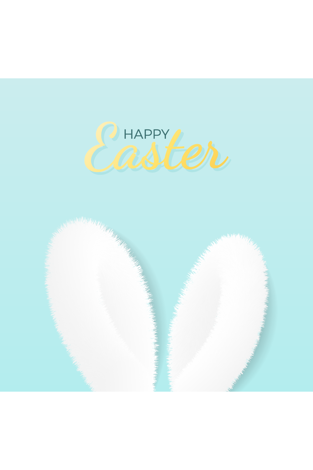 Web Banners with Fluffy Easter Bunny ears  Vector Templates pinterest preview image.