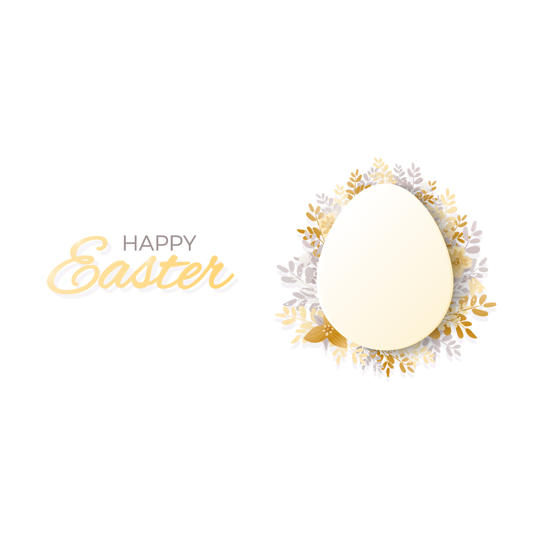 Happy Easter web Banners with Flower Eggs preview image.