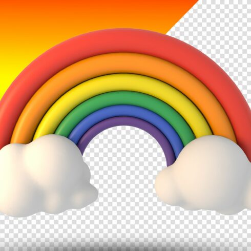 3D render Modeling clay rainbow cover image.