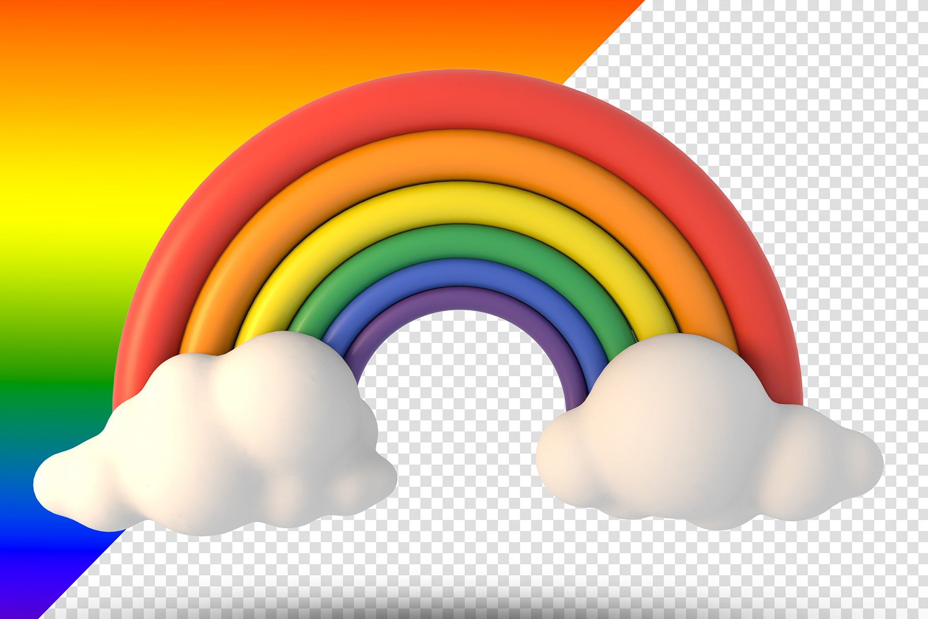 3D render Modeling clay rainbow cover image.