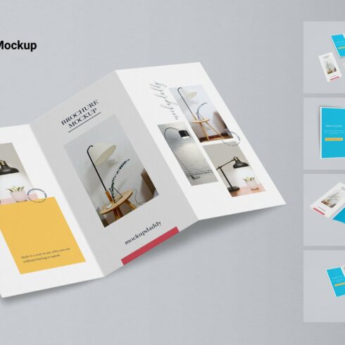3 Folds DL Brochure Mockup cover image.