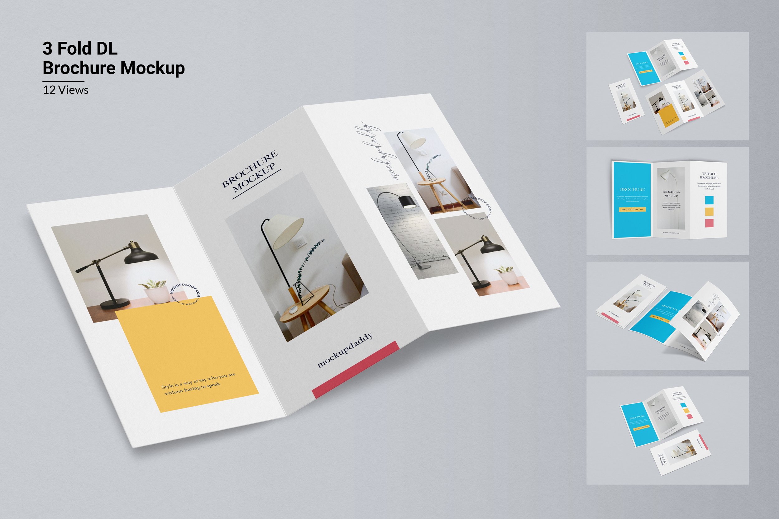 3 Folds DL Brochure Mockup cover image.
