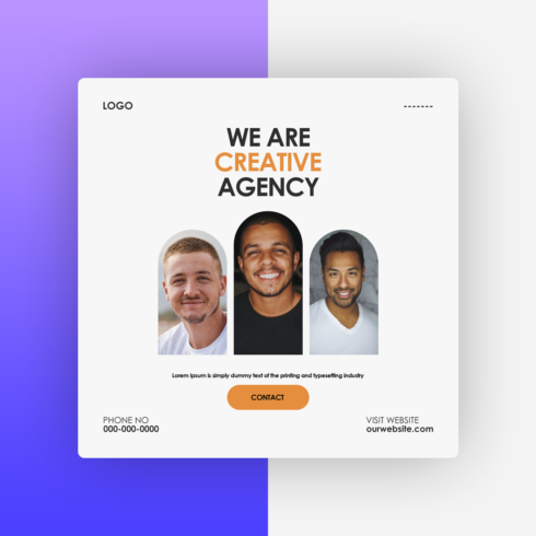 We Are Creative Agency Social Media Poster Design Template cover image.
