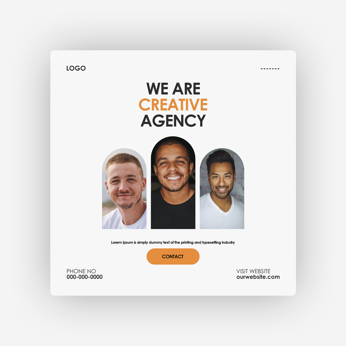 We Are Creative Agency Social Media Poster Design Template preview image.