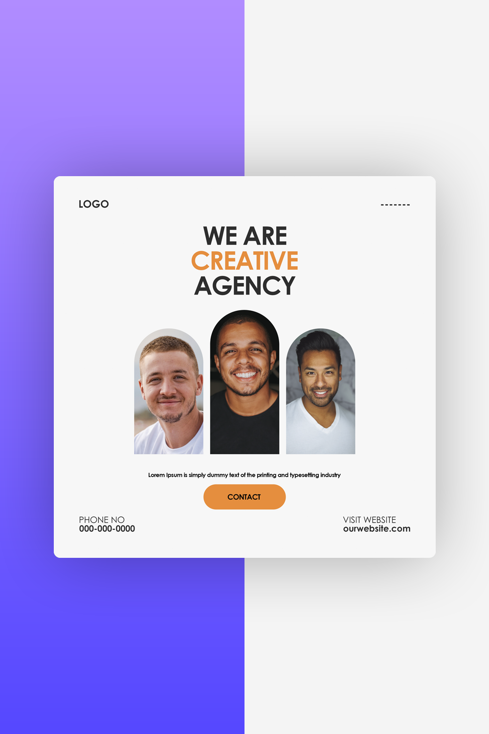 We Are Creative Agency Social Media Poster Design Template pinterest preview image.