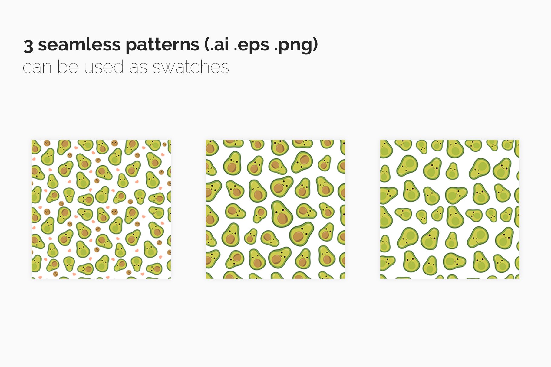 Cute Avocado Seamless Patterns preview image.