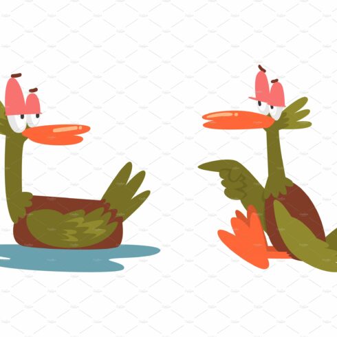 Funny Green Dabbling Duck Character cover image.
