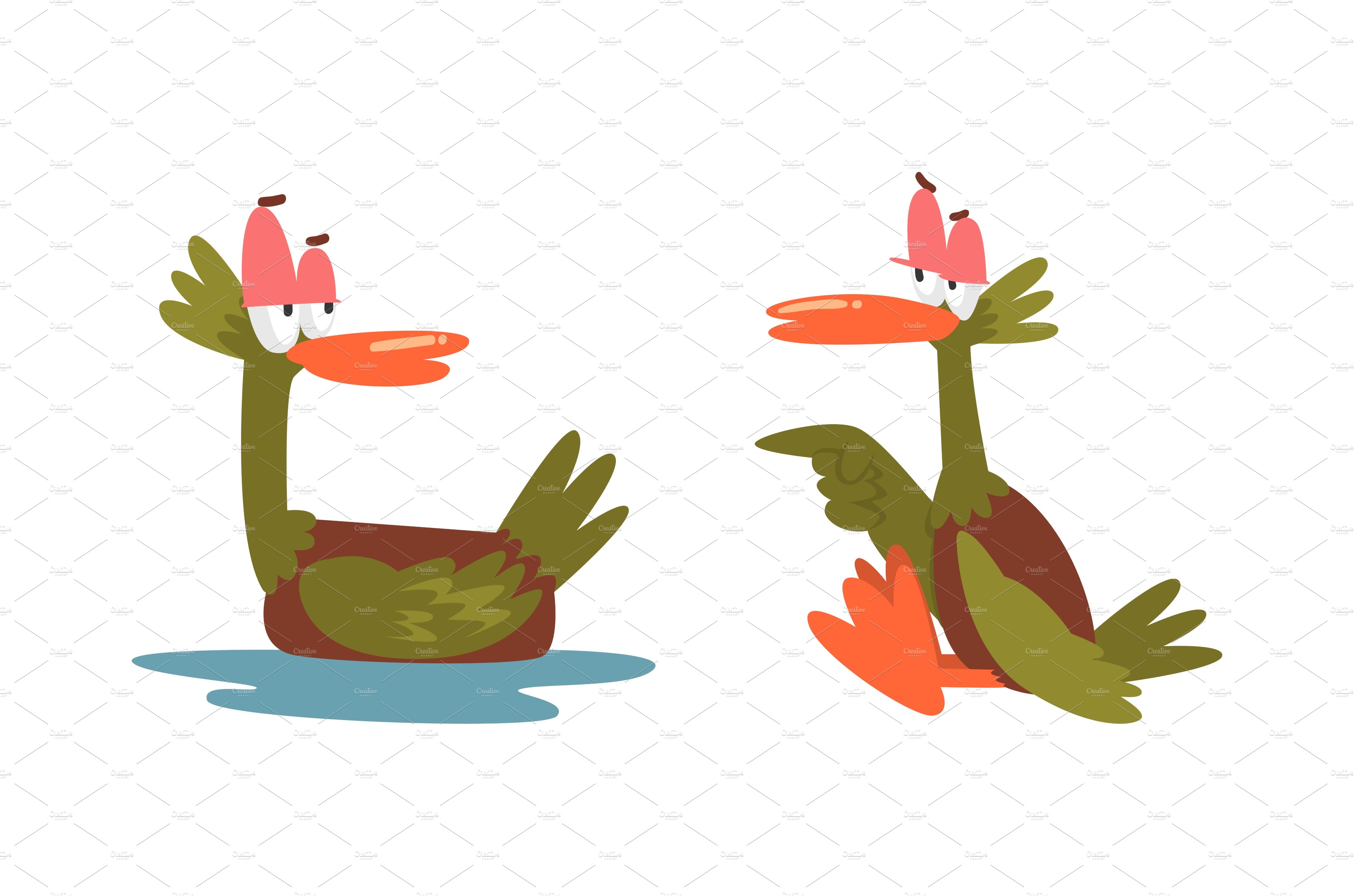 Funny Green Dabbling Duck Character cover image.