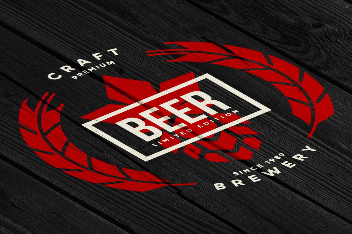 Craft beer brewery vector logo cover image.