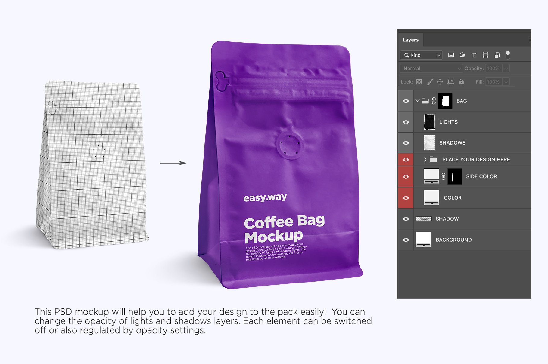 Coffee Bag PSD Mockups preview image.