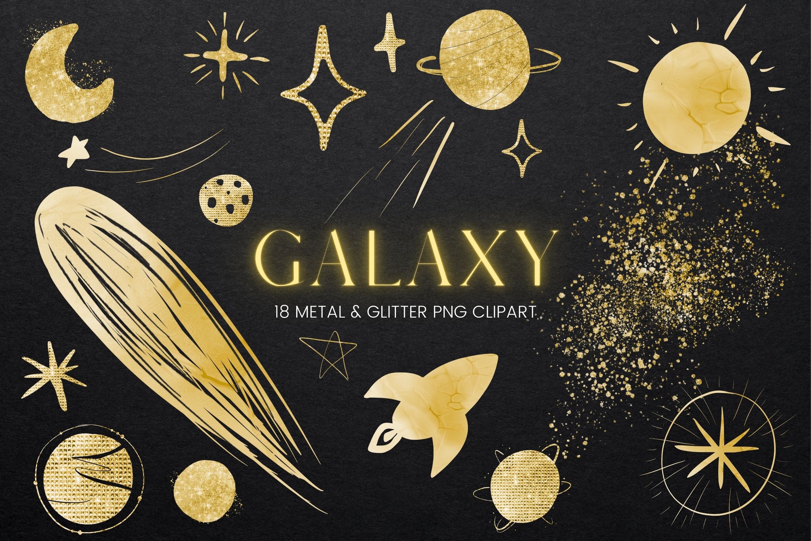 Gold Galaxy Clipart cover image.