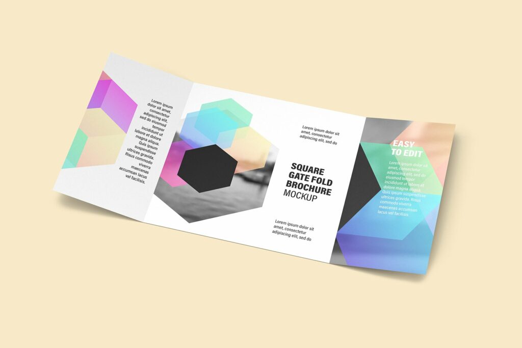 Square Gate Fold Brochure Mockup – MasterBundles