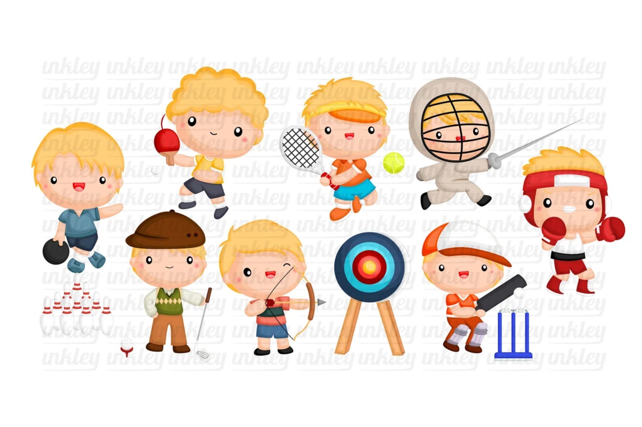 Sport and Boys Clipart preview image.