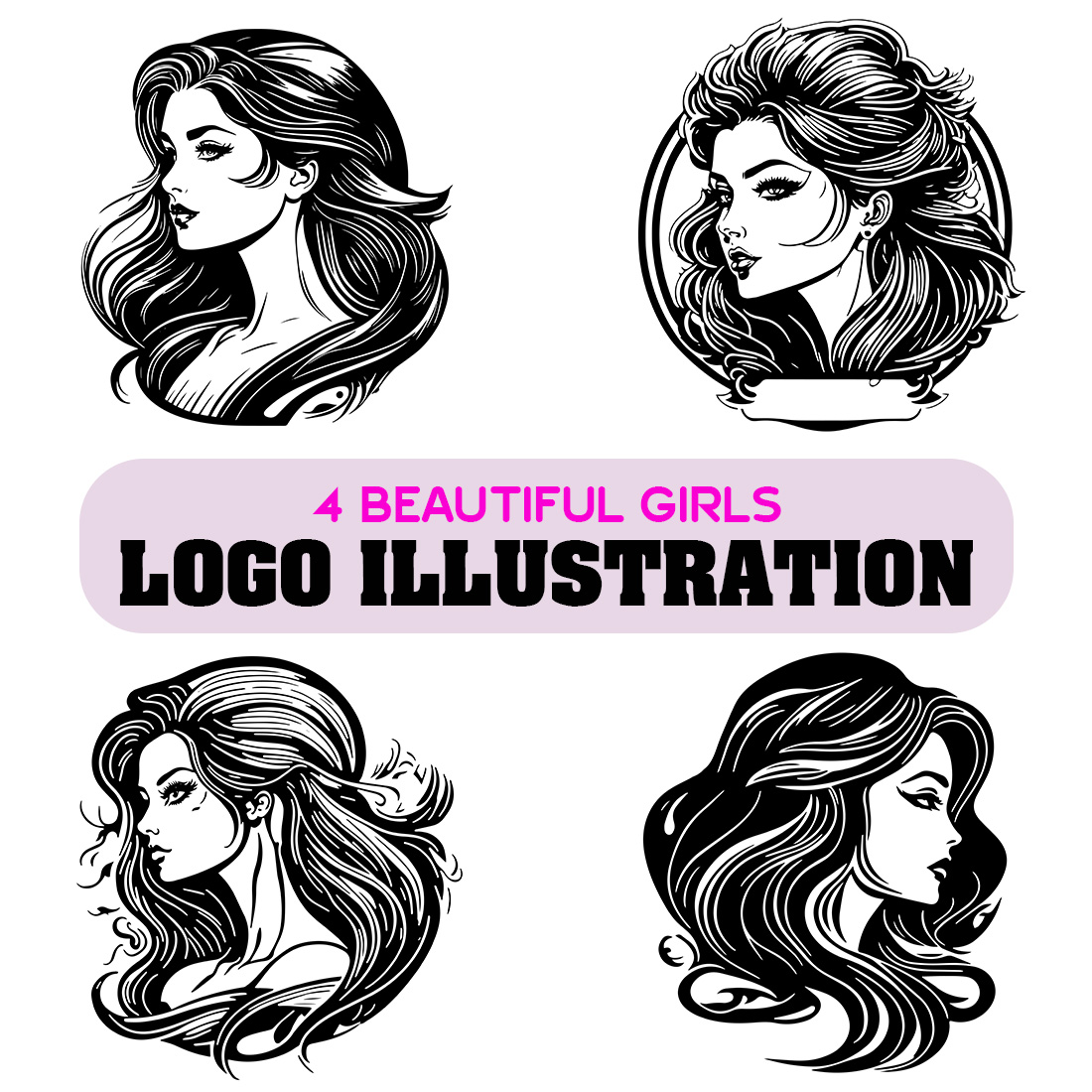 Nature Girl Logo, Art Vector Design Stock Vector - Illustration of hair,  person: 108431876