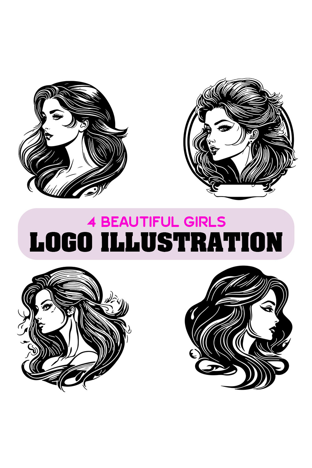 Beautiful Girls Logo illustration pinterest preview image.