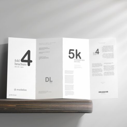 DL Size Four-Fold Brochure Mockup cover image.
