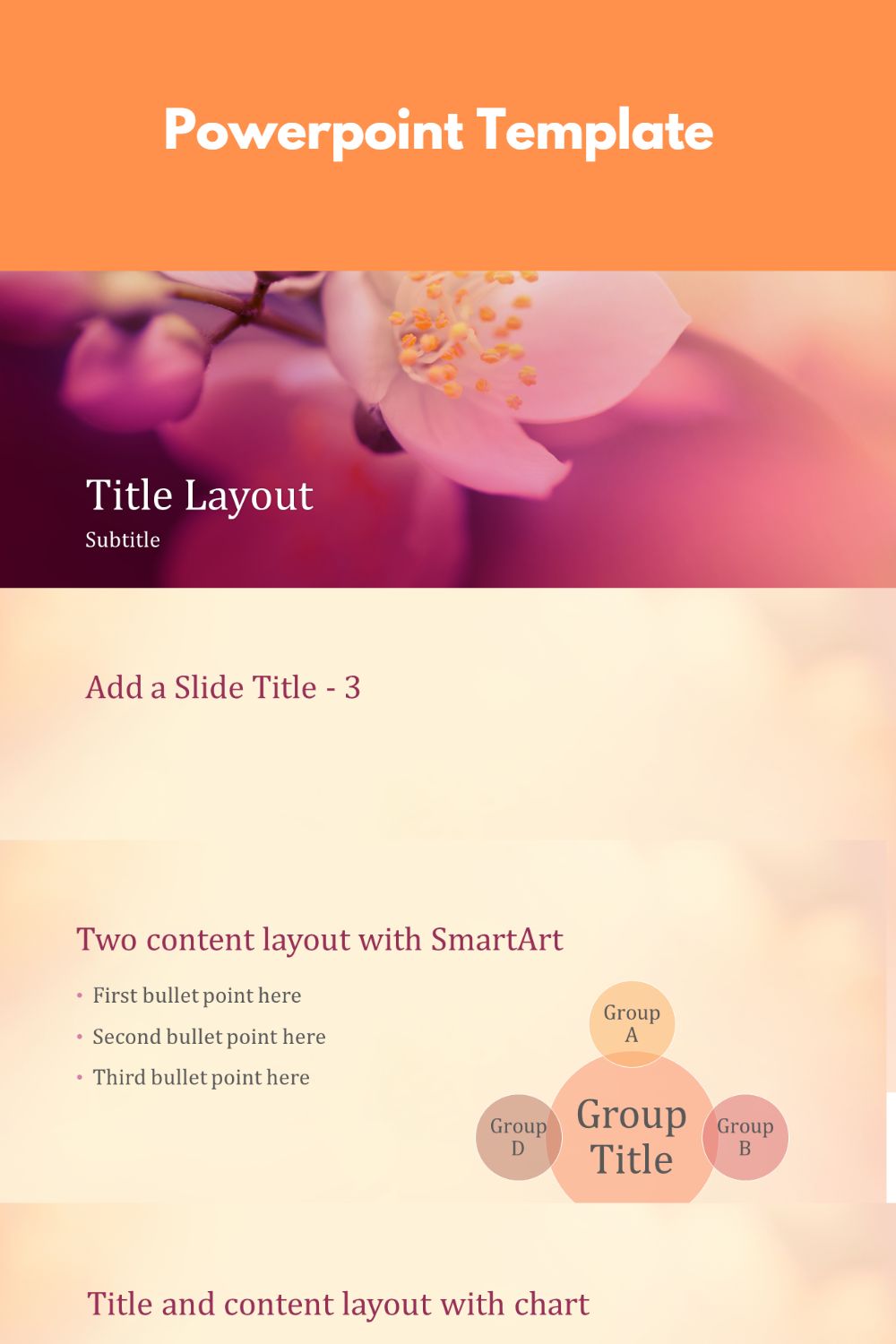 Cherry Blossom Powerpoint Presentation Template pinterest preview image.