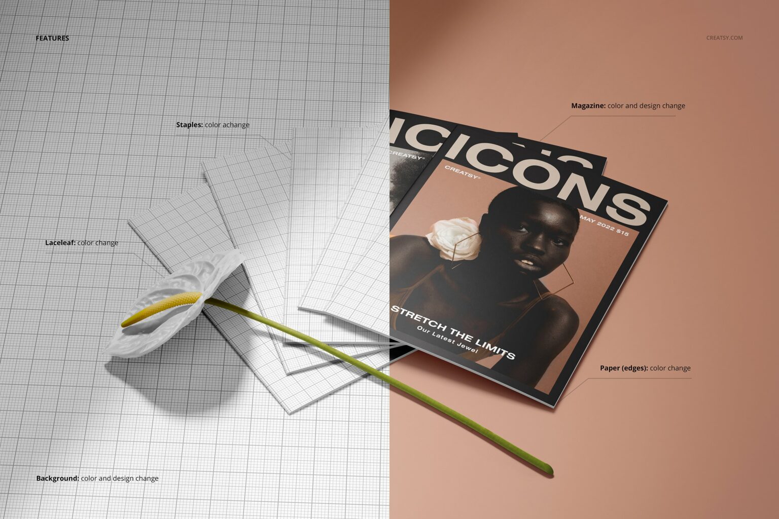 8.5x11 Magazine Mockup Set MasterBundles