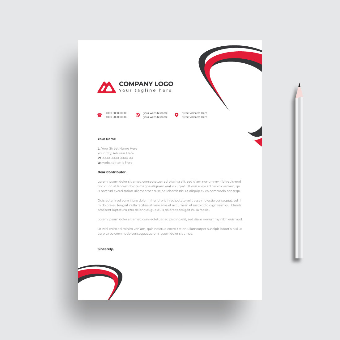 letterhead business corporate template design cover image.