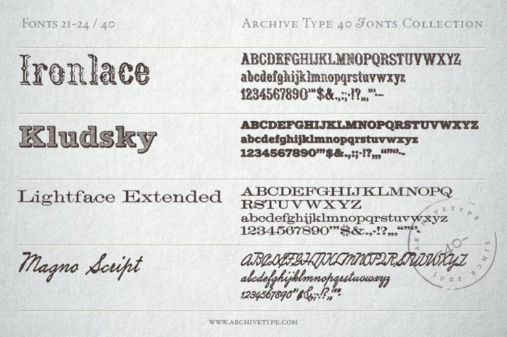 40 Archive Fonts Collection – MasterBundles