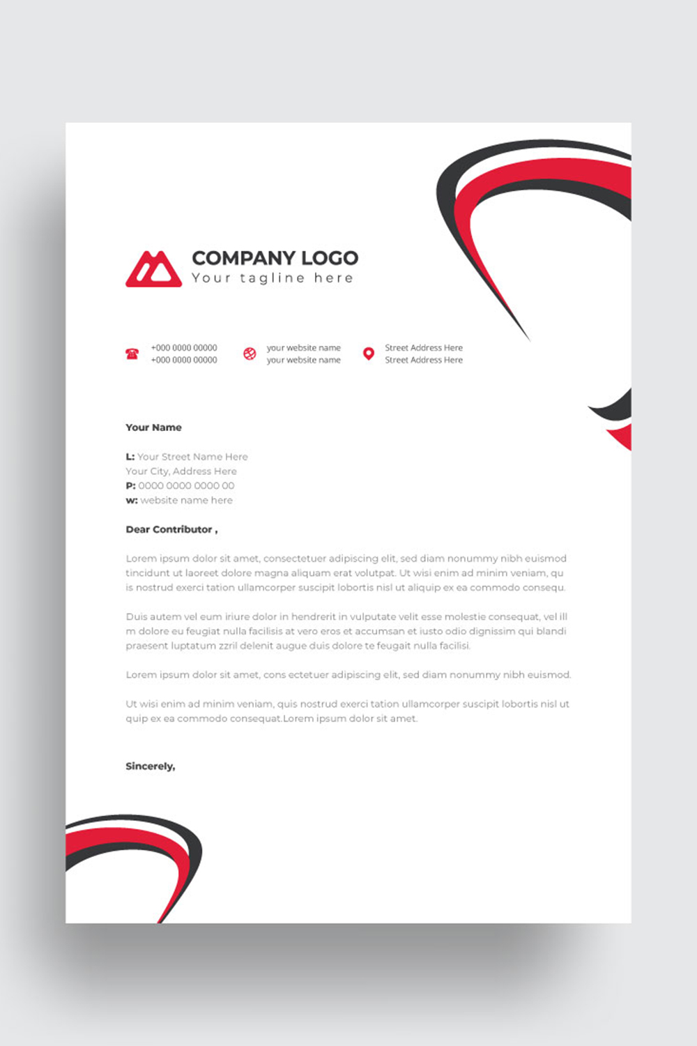 letterhead business corporate template design pinterest preview image.