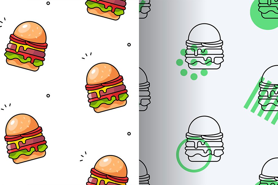 Hamburger seamless pattern cover image.