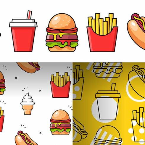 Fast Food Icon + pattern cover image.