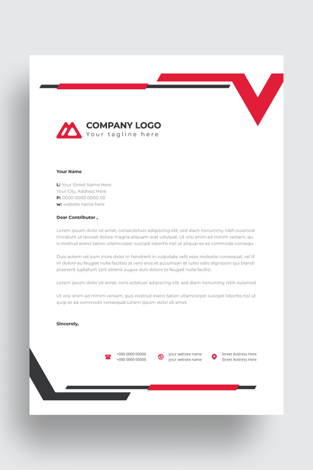 letterhead business corporate template design pinterest preview image.