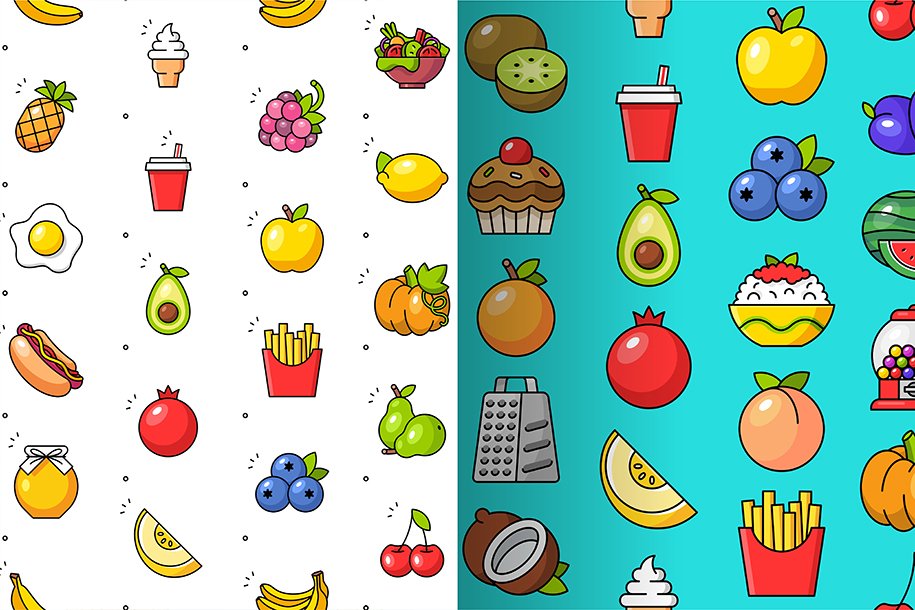 Fruits and Vegetables pattern cover image.