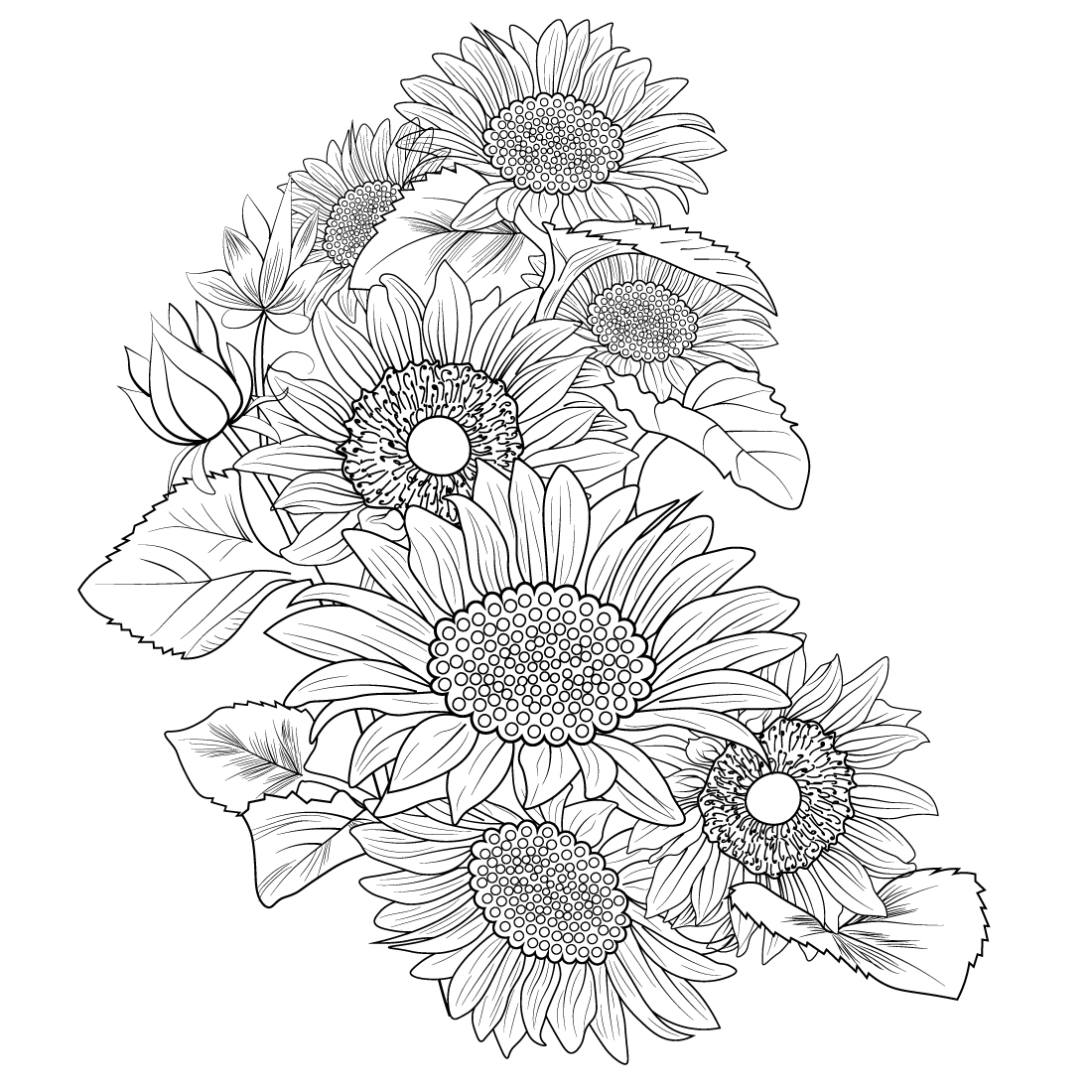 Sunflower Line Art - Add a Simple and Elegant Touch to Your Designs