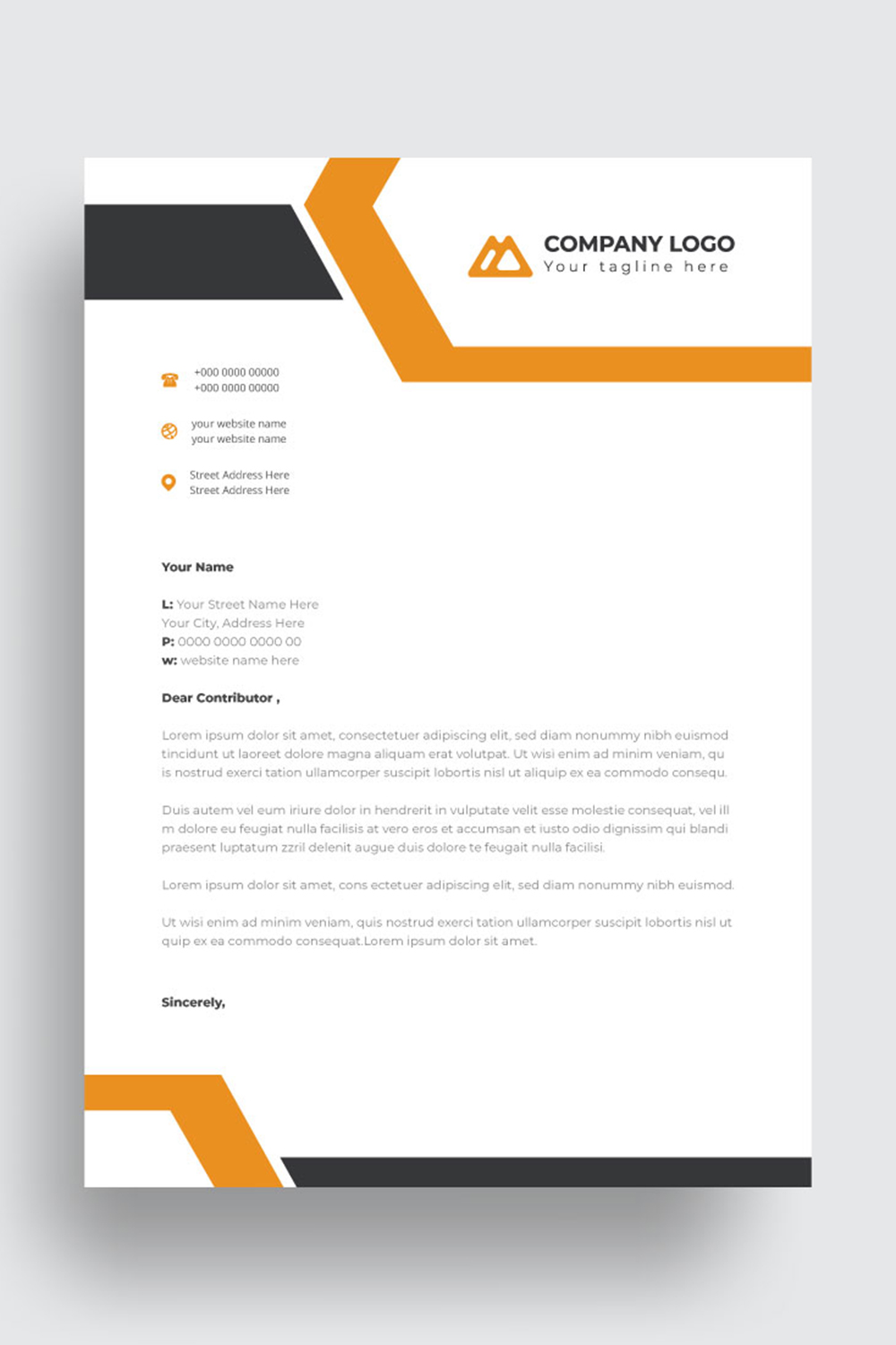 letterhead business corporate template design pinterest preview image.